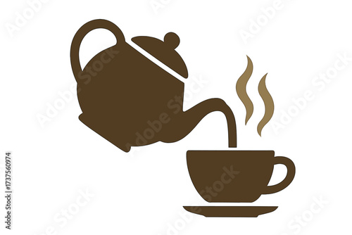 Freshly brewed tea pouring from a teapot into a cup with steam rising in a cozy setting