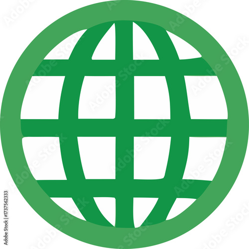 Abstract green globe icon symbolizing global connectivity technology and worldwide communication networks futuristic digital concept