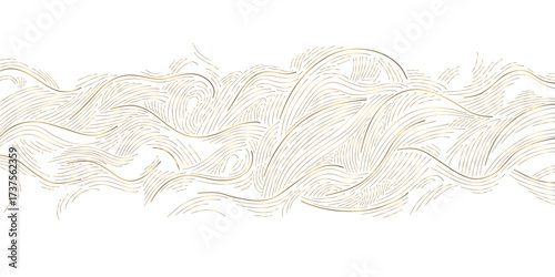 Elegant abstract vector background, golden wave lines, smooth gradient, flowing geometric curves, Japanese aesthetics. Luxury cards, award ribbons, modern banner, premium pattern.