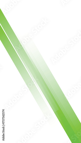 Vibrant lime green ribbon stripes flowing diagonally across a bright white background, perfect for modern designs and presentations needing a fresh accent