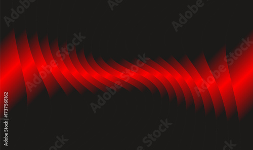 Black background with red gradient stripes splitting in different directions. Abstract elegant design for banners, posters, wallpapers, and digital graphics.