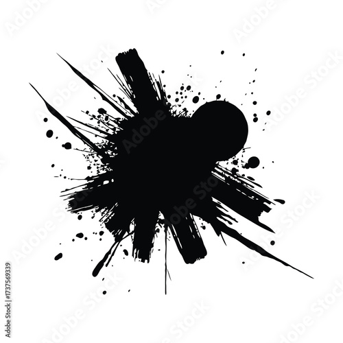 Abstract rectangular brush strokes, black ink textures, clean vector 20.eps