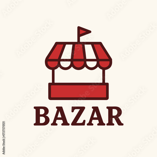 bazar outlet simple flat logo vector
