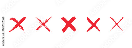 Set of the wrong incorrect, reject, false, ban, crossed out criss cross, x sign. Vector illustration