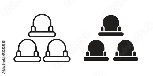 Cinema seat icon art in black and white