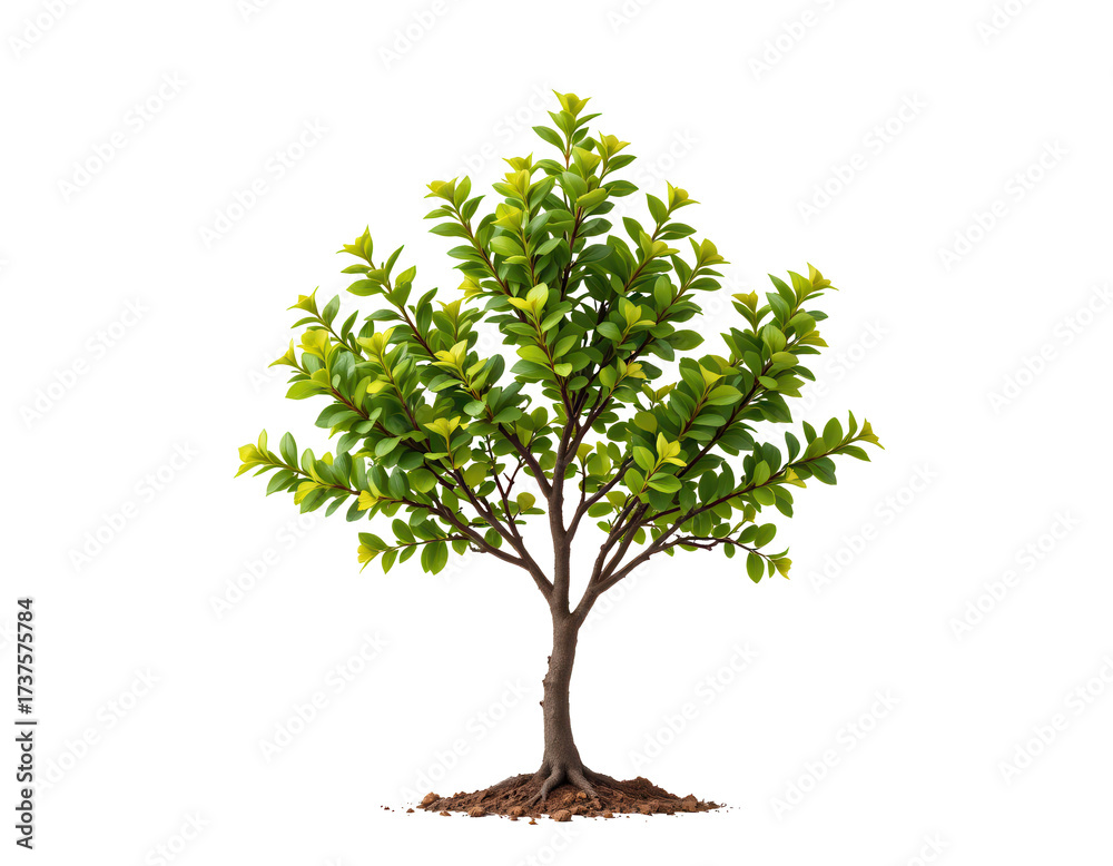 Obraz premium Lush Green Tree with Full Foliage Isolated on Transparent Background