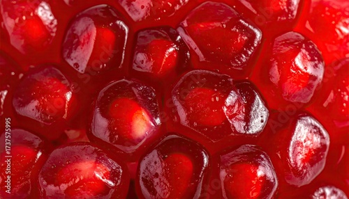 Close Up Pomegranate Seeds Vibrant Red Glistening Macro Texture