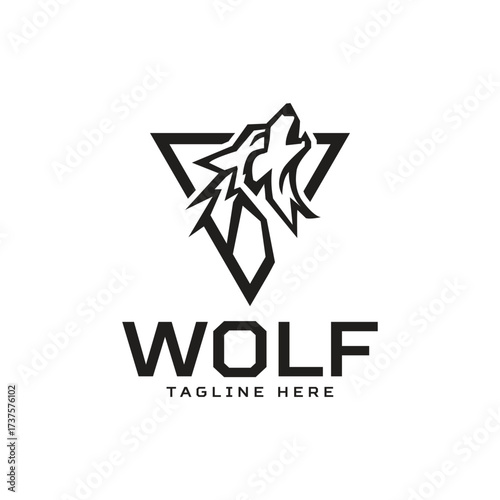 Modern Wolf Head Mascot Logo Design vector illustration
