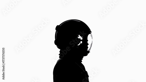 Intriguing silhouette of astronaut in helmet, space exploration concept for innovation and imagination