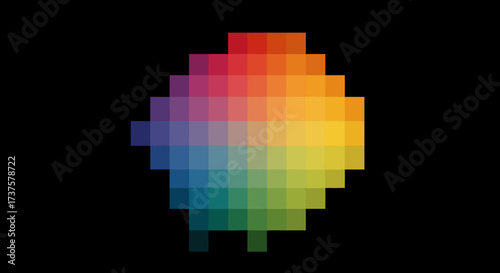 Colorful Pixelated Spectrum Displayed Against a Black Background.