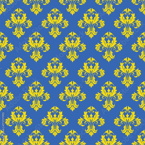 Deep blue backdrop accented by vivid yellow elements in a precise, orderly arrangement, delivering a sense of luxury and energy through bold color contrast.