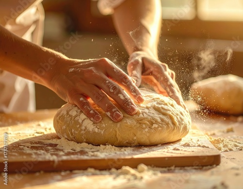 Close-up of a baker's hands