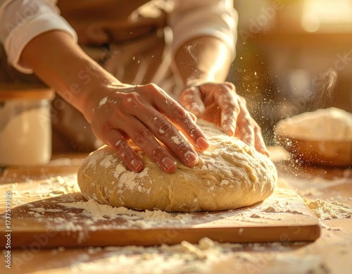 Close-up of a baker's hands