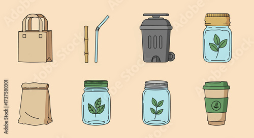 Eco-Friendly Reusable Items - Sustainable Living and Waste Reduction.