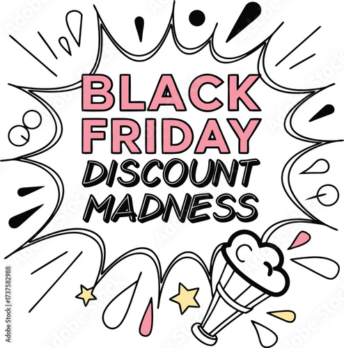 Explosive black friday discount madness with comic book style graphics