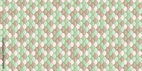 Elegant pastel green and beige scale pattern.  Perfect for textile design, website backgrounds, or any project needing a subtle, textured aesthetic.