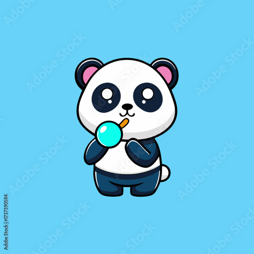 cartoon-panda-blowing-bubbles--sticker
