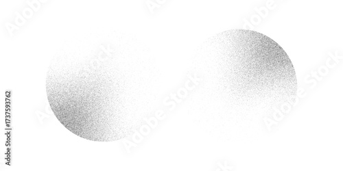 Dotwork 3D Spheres vector background. Sand grain effect. Black noise stipple dots. Abstract noise dotwork balls. Black dots grunge round elements. Stipple circles