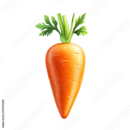 Single carrot with green top against transparent background