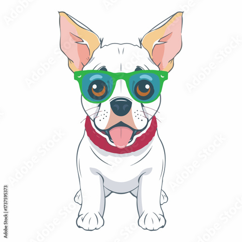 A smart dog with sunglass vector art.
