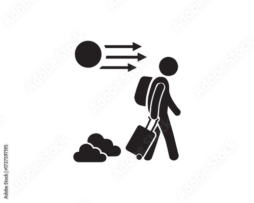 Climate Migration icon vector design illustration.