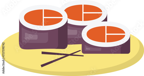 vector illustration of a pie chart with arrow