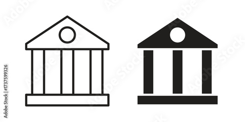 Courthouse icon art in black and white