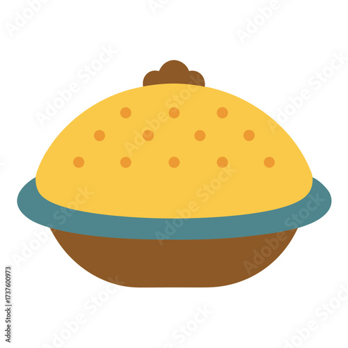 Flat Geometric Illustration of Scottish Haggis