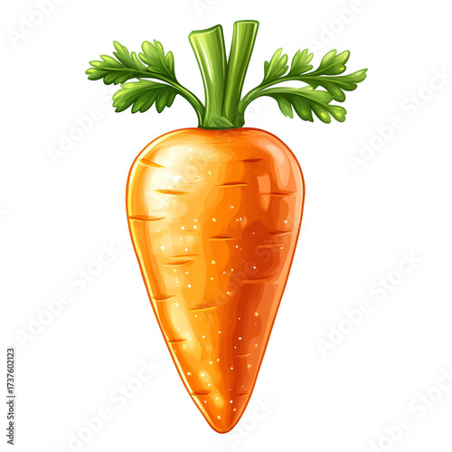 Single fresh carrot isolated on transparent background