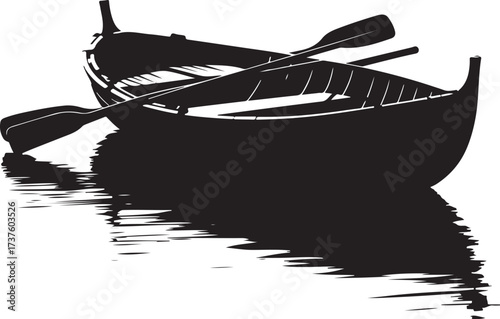 Collection of diverse black silhouette watercraft including a warship submarine and passenger ferry