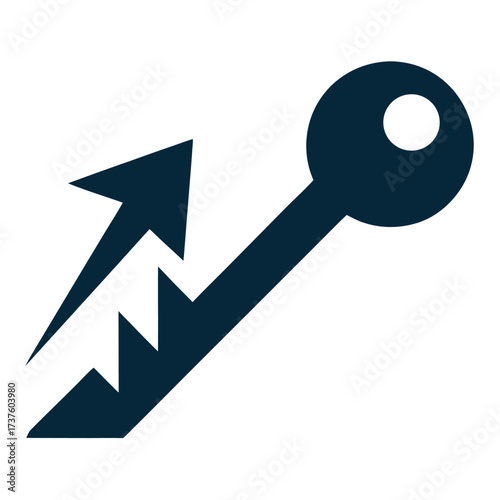 Key Silhouette with Stylized Teeth Design