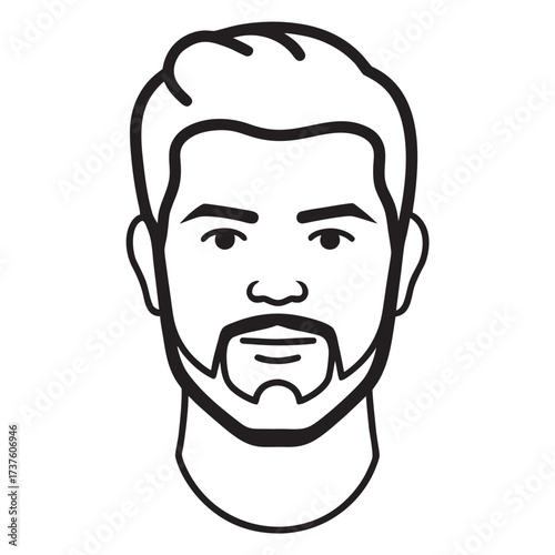 Vector Line Art Portrait of Man’s Face