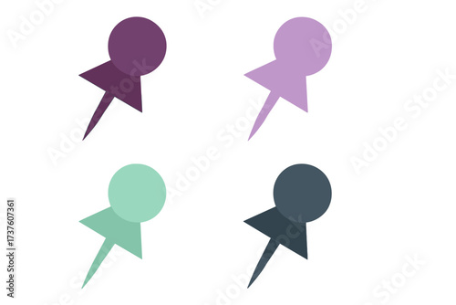 Colorful push pins collection