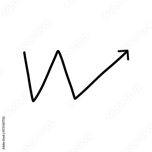 Abstract upward trending line graph sketch symbolizing growth and progress