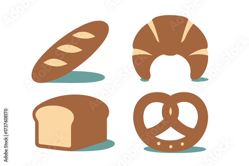 Variety of bread types illustration