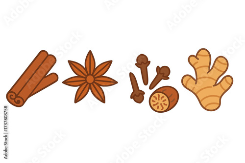 Collection of spices illustration