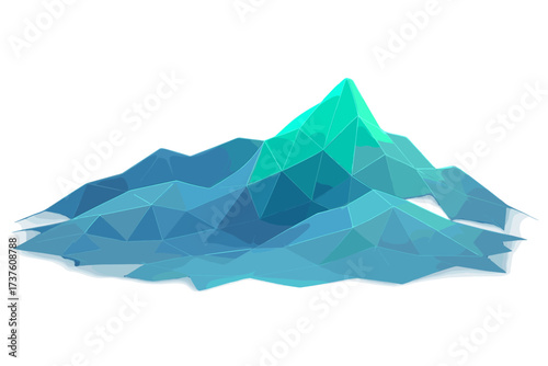 Stylized 3D low-poly mountain landscape