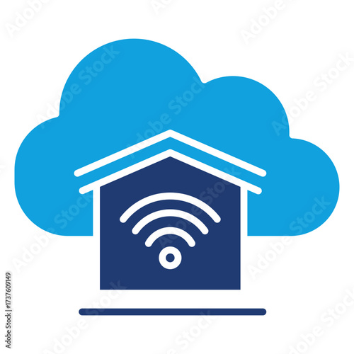 Home Wifi Flat Blue Icon