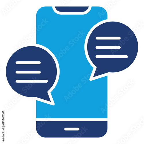 Chat Flat Blue Icon