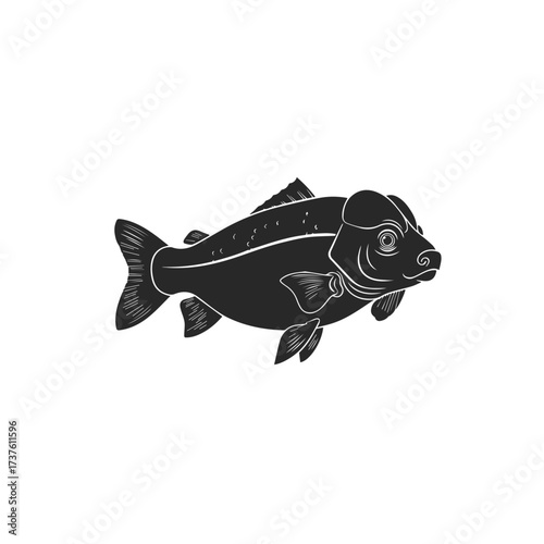 Silhouette of a Carp Fish.