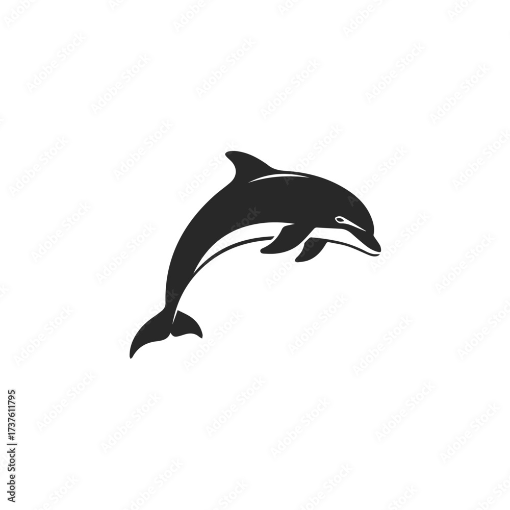 Fototapeta premium Silhouette of a leaping dolphin 1.