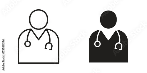 Doctor icon art in black and white