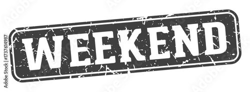 weekend rectangular sign. weekend stamp