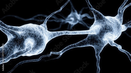 Illustration of interconnected neurons with neural network elements