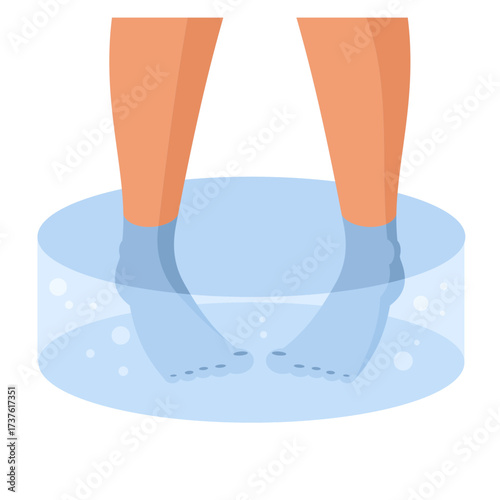 Feet Soaking in Clear Water
