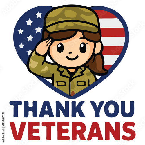 Happy Veterans Day calligraphic lettering. Handwritten script for USA holiday celebration. Vector typography design for greeting card or banner. American patriotic tribute text.
