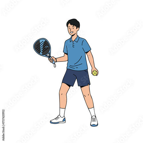 A teenager playing padel