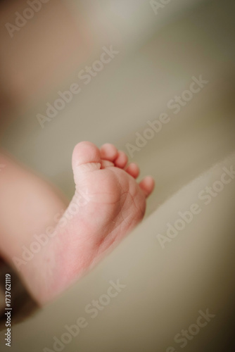 newborn baby photography close-up foot head and ear