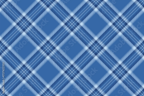 Elegant blue tartan pattern. Textile design with a Scottish flair. Great for backgrounds, apparel, or classicthemed projects needing sophistication.