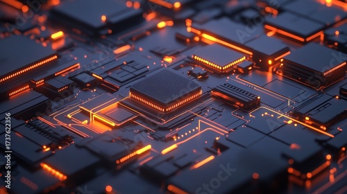 Futuristic circuit board showcasing data storage solutions